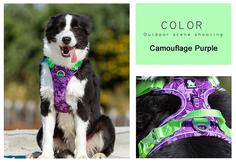 Truelove Camouflage Reflective Dog Harness – No-Pull, Adjustable, Breathable