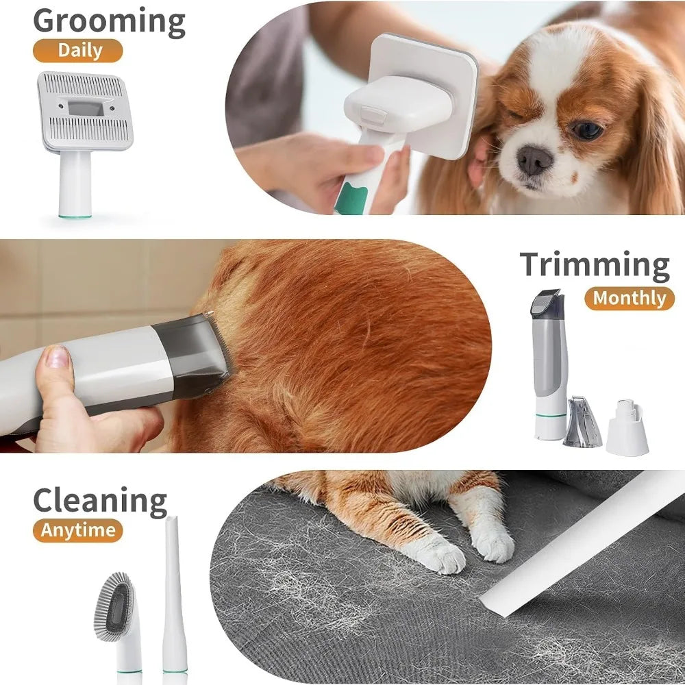 NEW Pet Grooming Vacuum with Pet Clipper & Nail Grinder – 6-in-1 Dog Hair Vacuum Kit for Shedding & Grooming Cats & Dog