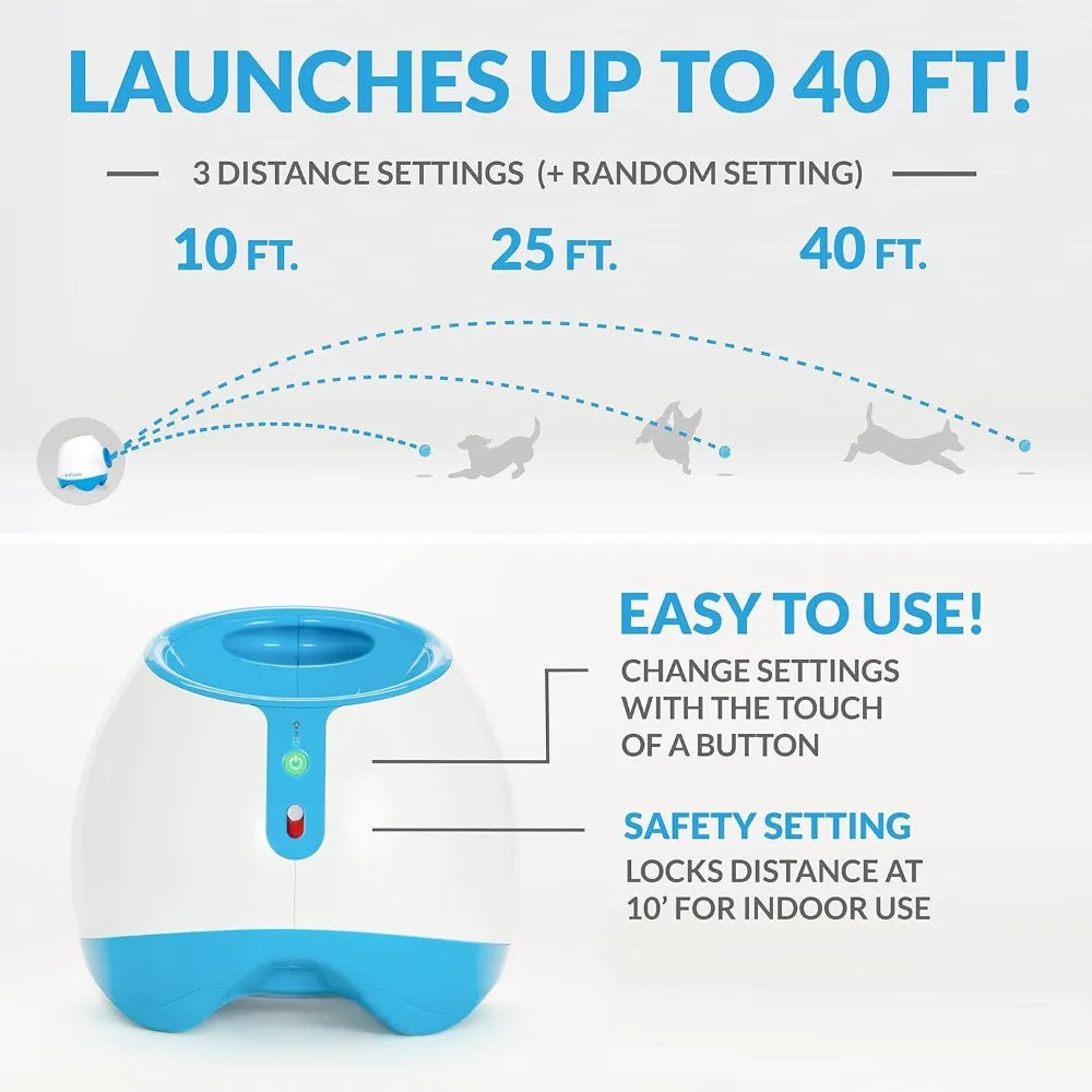 Automatic Dog Ball Launcher – Indoor/Outdoor Tennis Ball Thrower for Medium & Large Dogs