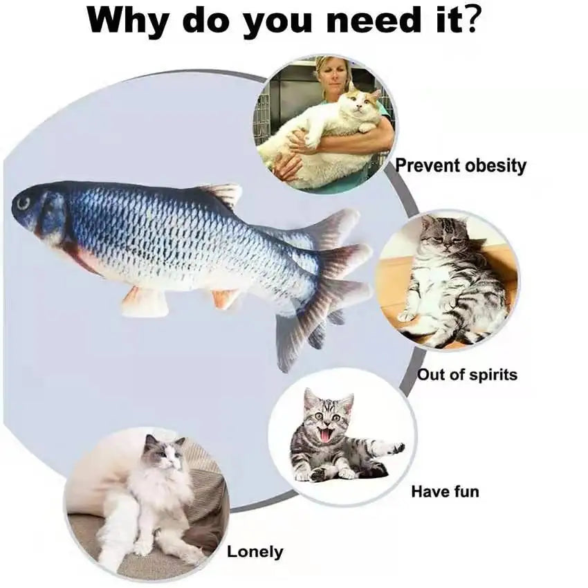 Realistic Floppy Fish Cat Toy – USB Rechargeable Interactive Cat Toy