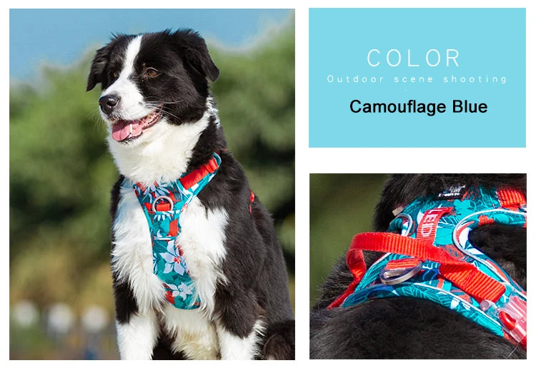 Truelove Camouflage Reflective Dog Harness – No-Pull, Adjustable, Breathable