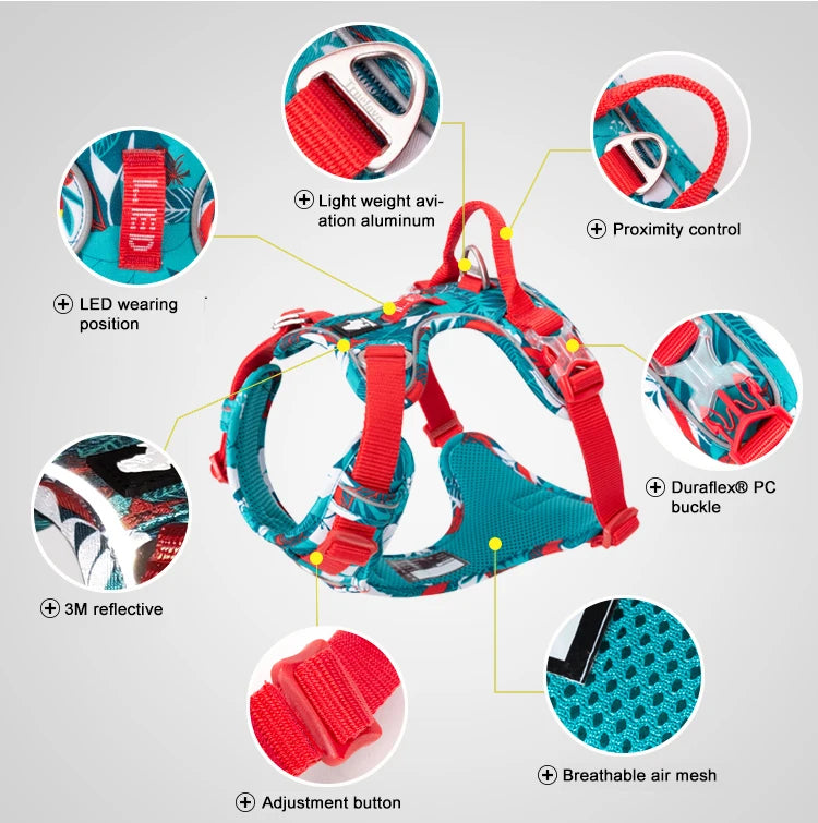 Truelove Camouflage Reflective Dog Harness – No-Pull, Adjustable, Breathable