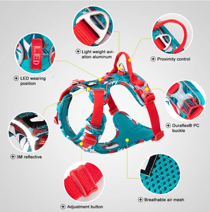 Truelove Camouflage Reflective Dog Harness – No-Pull, Adjustable, Breathable