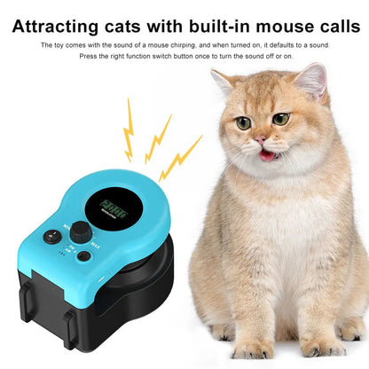 Interactive Cat Treadmill Feather Toy – Adjustable Speed Mouse Hunting Exercise Wheel
