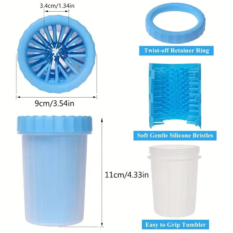 Portable Pet Paw Cleaner Cup - Reusable Dog & Cat Foot Washer for Mud & Dirt, Outdoor & Indoor Use