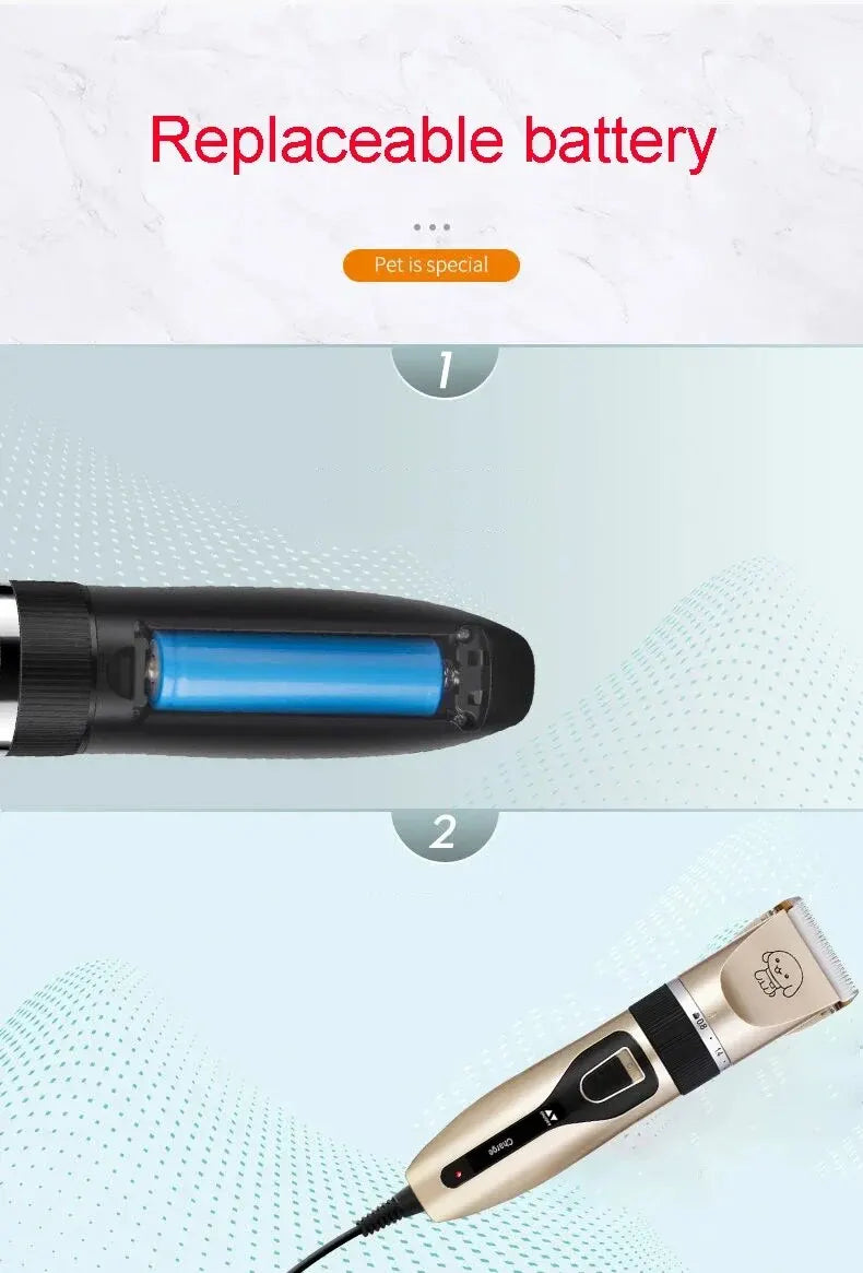 Cordless Pet Hair Clippers – Quiet, Precise Grooming for Dogs, Cats, and Rabbits