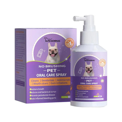 50ml Pet Oral Cleanse Spray for Dogs & Cats – Bad Breath Eliminator, Plaque & Tartar Remover, Natural Dental Care