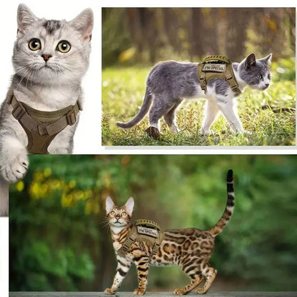 Outdoor Waterproof Cat Vest – Adjustable Harness for Walking Cats