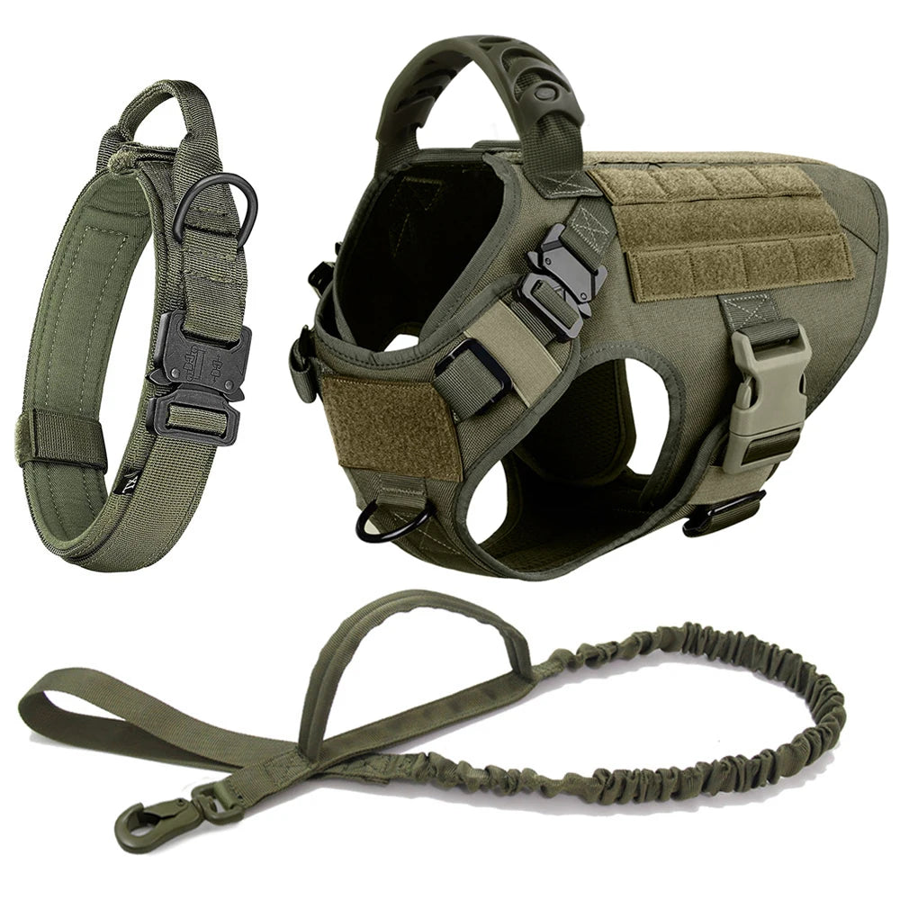 Tactical Dog Harness, Leash & Collar Set – For German Shepherd, Malinois & Large Breeds