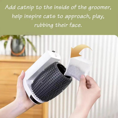 Automatic Cat Self Groomer Cat Self Groomer Brush Softer Cat Corner Scratcher With Catnip Kitten Brush Face Grooming For Kitten