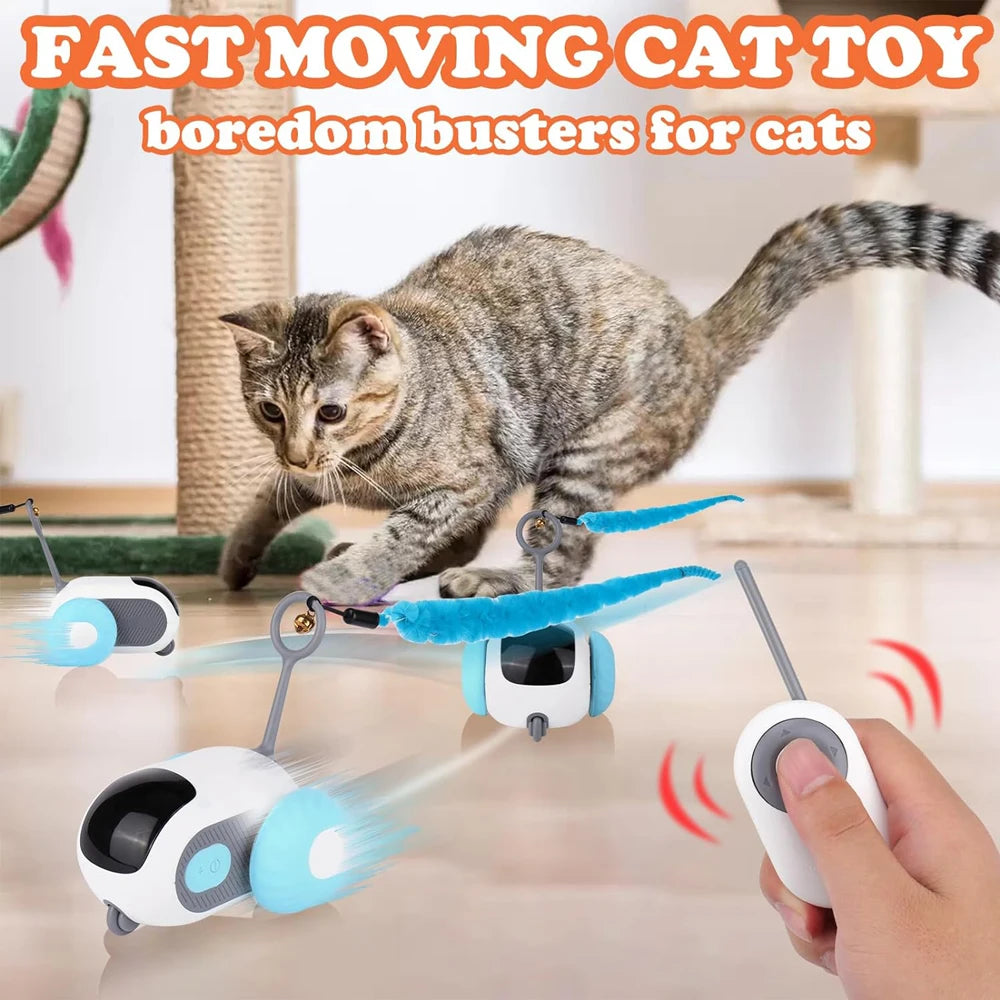Smart Cat Toy Car – Automatic Moving & Remote-Controlled Interactive Toy for Cats