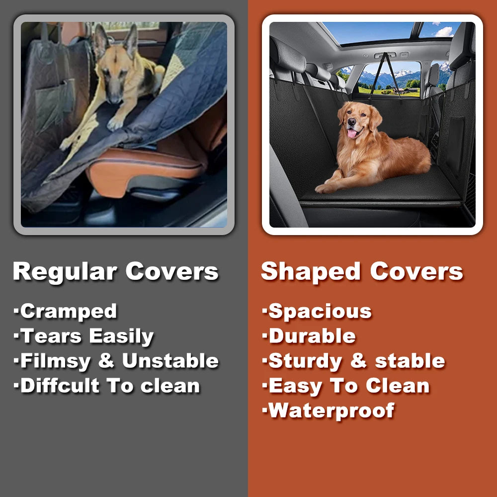Waterproof Back Seat Extender for Dogs – PU Leather Car Seat Cover with Hard Bottom | Anti-Scratch, Universal Fit Dog Travel Mat