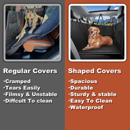 Waterproof Back Seat Extender for Dogs – PU Leather Car Seat Cover with Hard Bottom | Anti-Scratch, Universal Fit Dog Travel Mat