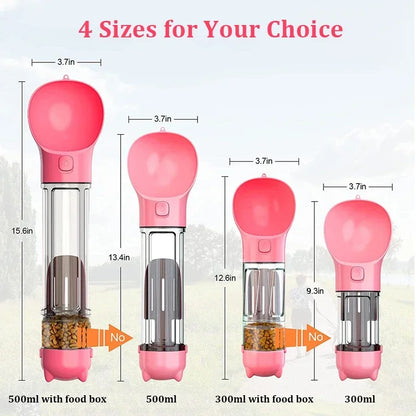 3 in 1 Portable Dog Water Bottle – Feeder, Drinker, and Poop Bag Dispenser for Outdoor Pet Travel