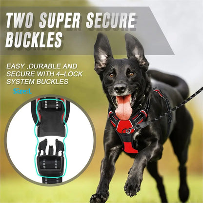 No Pull Dog Harness – Reflective Front-Clip Vest with Easy Control Handle