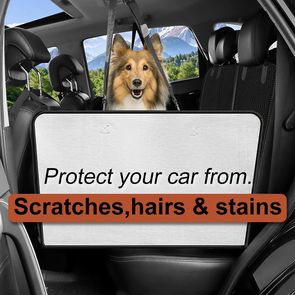 Waterproof Back Seat Extender for Dogs – PU Leather Car Seat Cover with Hard Bottom | Anti-Scratch, Universal Fit Dog Travel Mat
