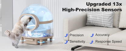 REDSASA 80L Smart Automatic Self-Cleaning Cat Litter Box – WiFi APP Control, UV Sterilization, Air Purification, Safety Sensors, for Multiple Cats up to 30 lbs