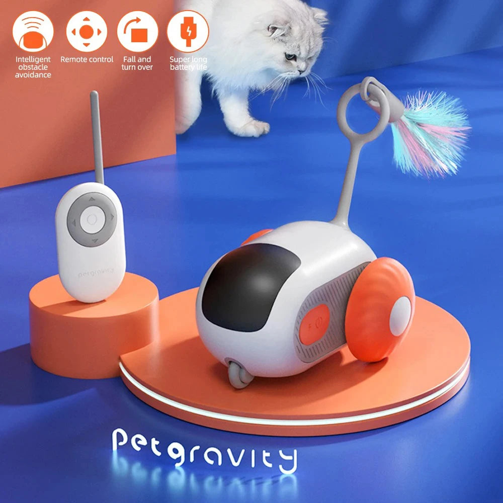 Smart Cat Toy Car – Automatic Moving & Remote-Controlled Interactive Toy for Cats
