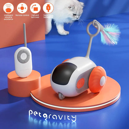 Smart Cat Toy Car – Automatic Moving & Remote-Controlled Interactive Toy for Cats