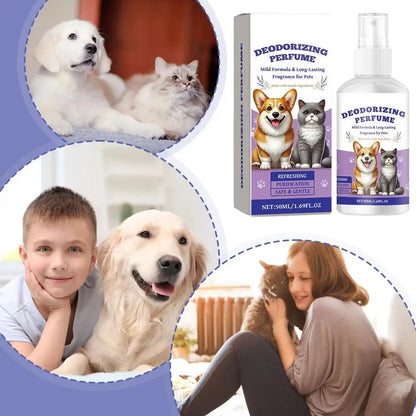 Pet Odor Eliminator Spray – Dog & Cat Deodorizer for Urine, Sofas, Carpets, Curtains, and Car – Long-Lasting Fresh Scent, Portable 50ml Pet Deodorant Spray