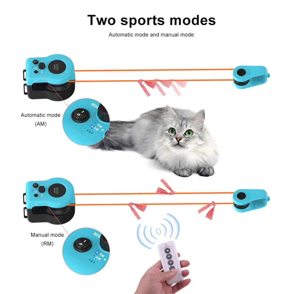 Interactive Cat Treadmill Feather Toy – Adjustable Speed Mouse Hunting Exercise Wheel