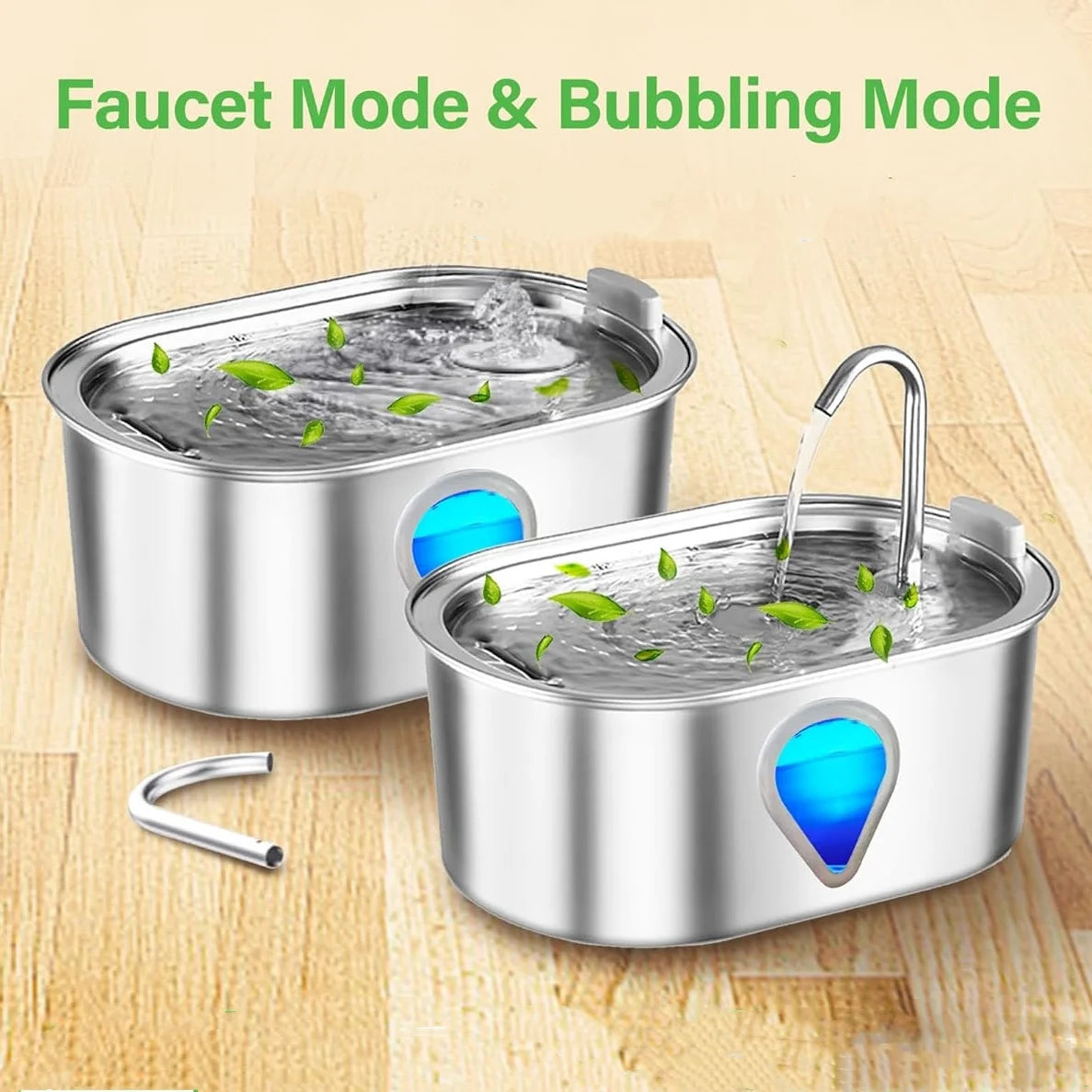 3.5L Large Capacity Stainless Steel Pet Water Fountain – Automatic Cat Water Dispenser with LED Light