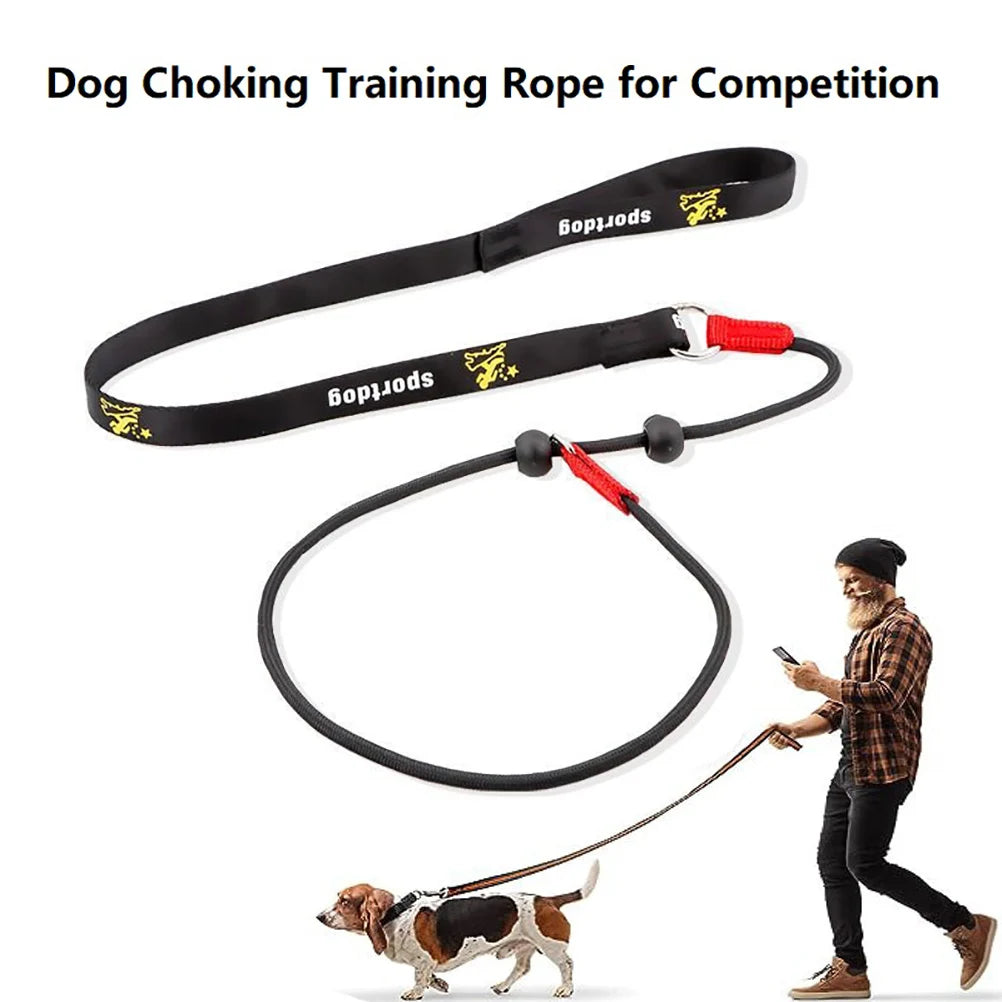 Dog Training Choke Rope Leash – 2-in-1 Slip Lead & Collar, 150cm P-Shape Control Leash for Small to Large Dogs