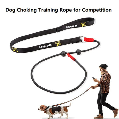 Dog Training Choke Rope Leash – 2-in-1 Slip Lead & Collar, 150cm P-Shape Control Leash for Small to Large Dogs