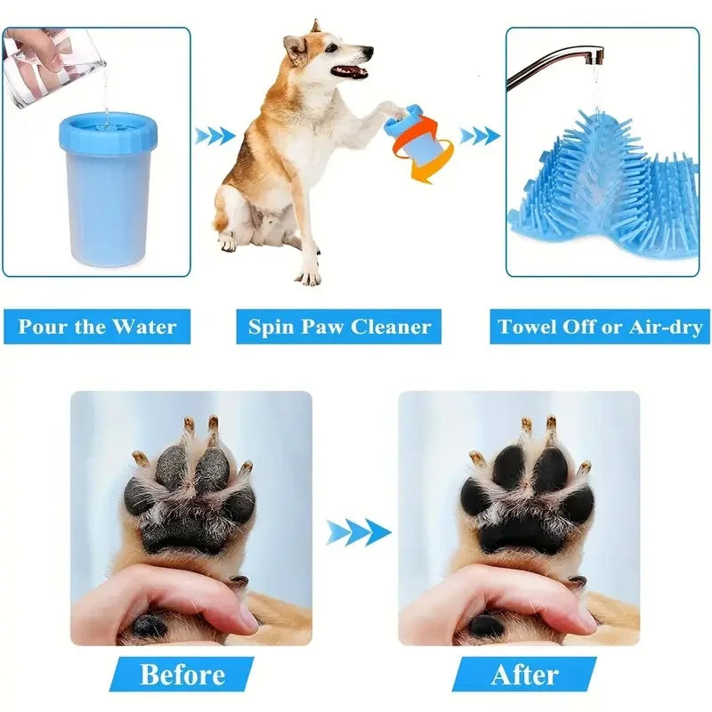 Portable Pet Paw Cleaner Cup - Reusable Dog & Cat Foot Washer for Mud & Dirt, Outdoor & Indoor Use
