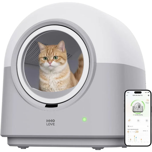 Smart Automatic Self-Cleaning Cat Litter Box – 60L Extra-Large Capacity, Hands-Free Design, Anti-Pinch Safety, APP Alerts, Odor Control, for Cats 3–20 lbs