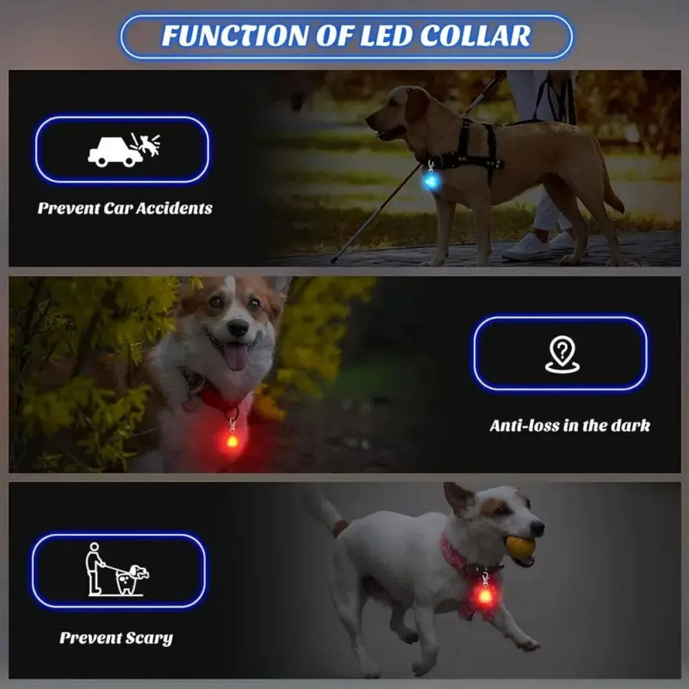 LED Pet Pendant Collar – Waterproof Dog Light Tag for Night Safety