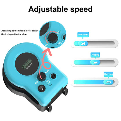 Interactive Cat Treadmill Feather Toy – Adjustable Speed Mouse Hunting Exercise Wheel