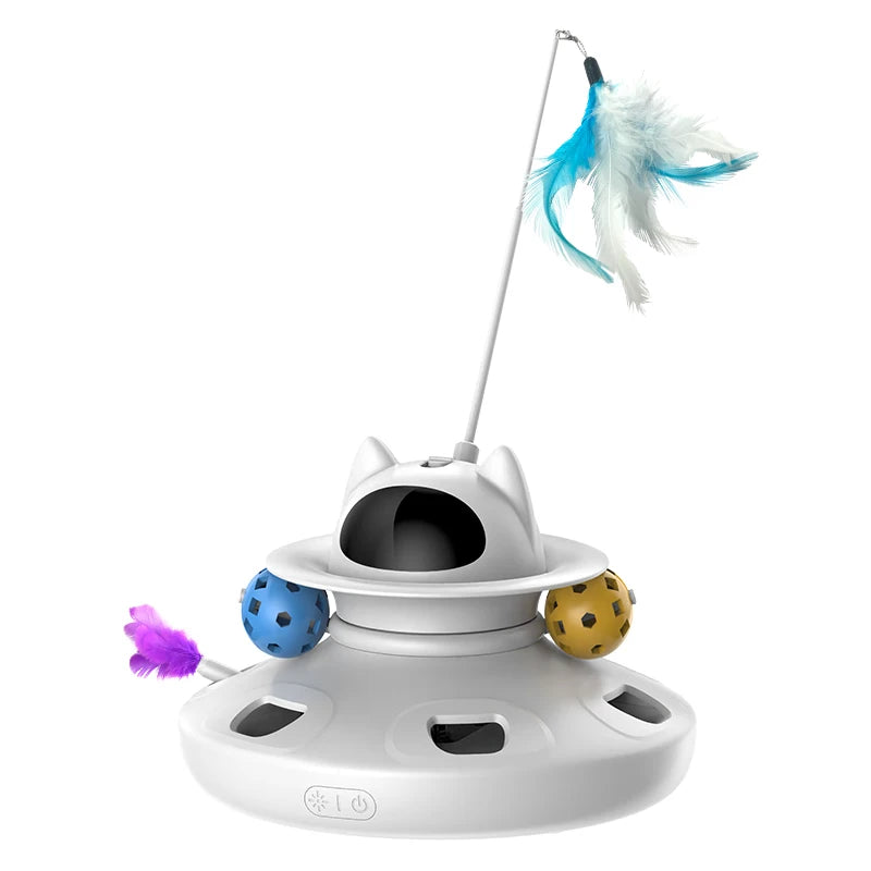 4-in-1 Smart Cat Toy Set – Automatic Feather, Laser, Ball & Wand Interactive Toy