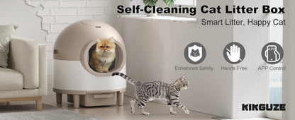 REDSASA 80L Smart Automatic Self-Cleaning Cat Litter Box – WiFi APP Control, UV Sterilization, Air Purification, Safety Sensors, for Multiple Cats up to 30 lbs