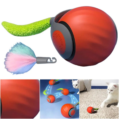 Automatic Moving Cat Toy Ball – USB Rechargeable Interactive Smart Ball with Speedy Tail