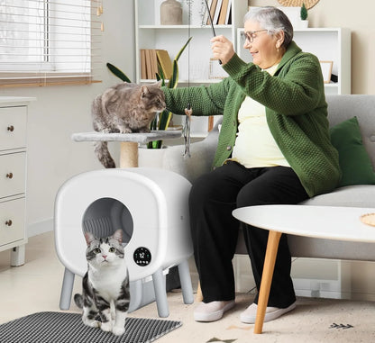 Extra Large Automatic Self-Cleaning Cat Litter Box – Smart App Control, Odor-Free, Multi-Cat Friendly