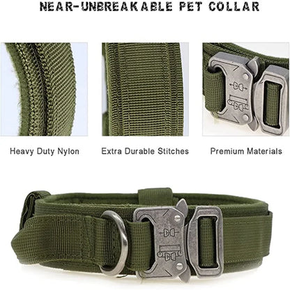 Durable Tactical Dog Collar & Leash Set – For Medium & Large Dogs
