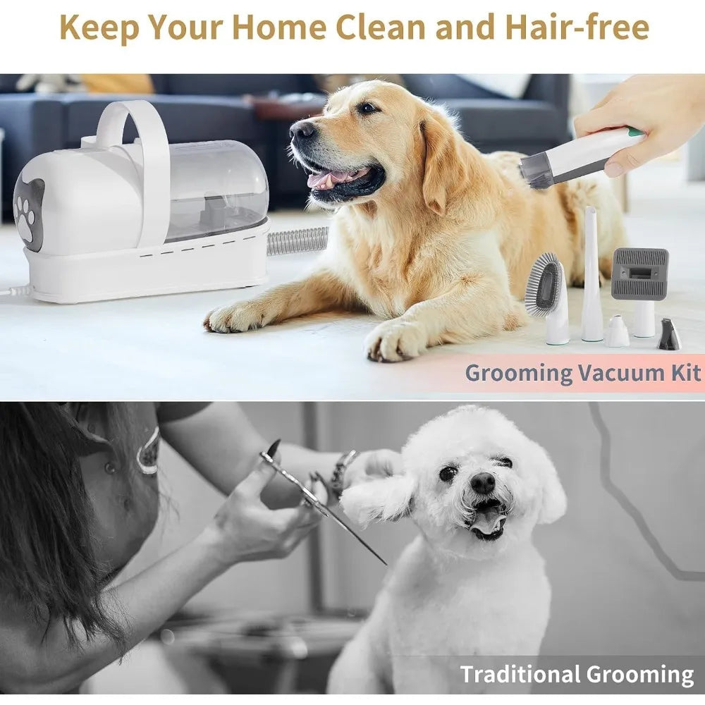 NEW Pet Grooming Vacuum with Pet Clipper & Nail Grinder – 6-in-1 Dog Hair Vacuum Kit for Shedding & Grooming Cats & Dog