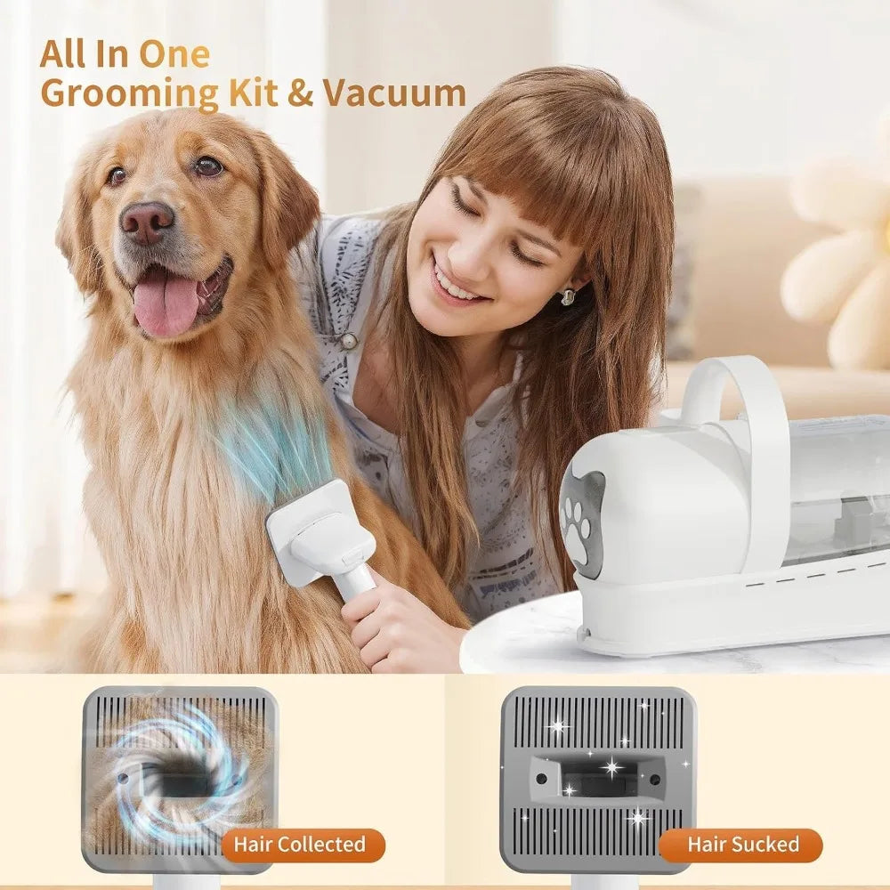 NEW Pet Grooming Vacuum with Pet Clipper & Nail Grinder – 6-in-1 Dog Hair Vacuum Kit for Shedding & Grooming Cats & Dog