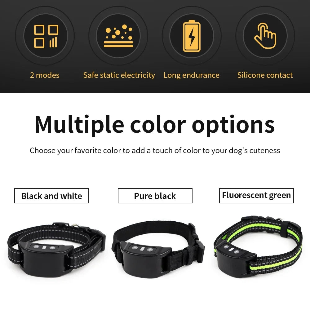 Dog Auto Anti-Bark Collar – USB Rechargeable Training Device (Safe Static Shock & Sound)