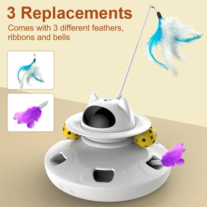 4-in-1 Smart Cat Toy Set – Automatic Feather, Laser, Ball & Wand Interactive Toy