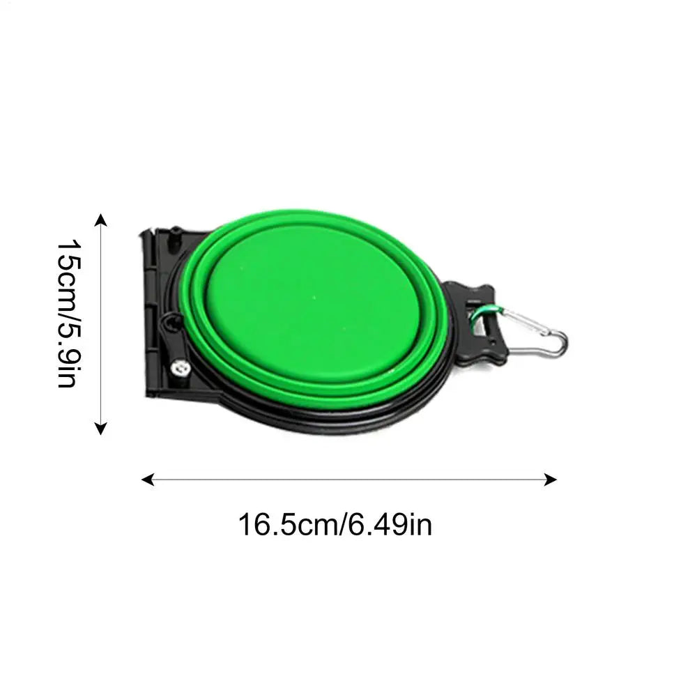 Foldable Double Dog Bowl – Travel Pet Feeder for Dogs & Cats | Slow Feeder, Water Bowl with Lock Clips for Walking, Hiking & Camping