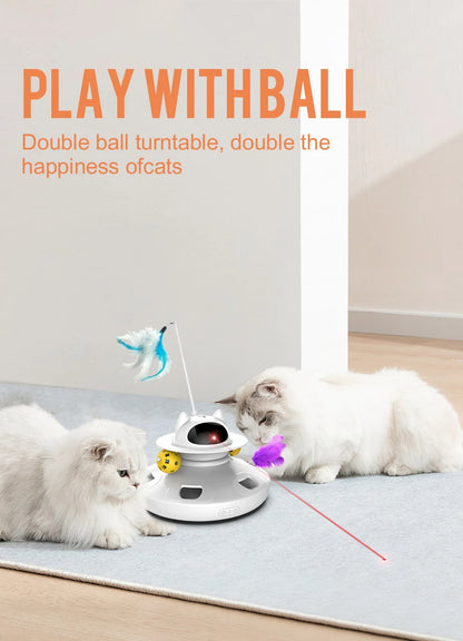 4-in-1 Smart Cat Toy Set – Automatic Feather, Laser, Ball & Wand Interactive Toy