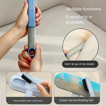 Long-Handle Deshedding Brush, Nylon Detangling Grooming Tool for Dogs & Cats