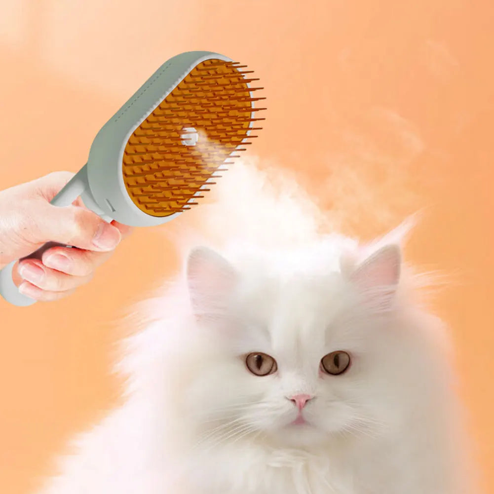 3 in 1 Cat Steam Brush – Grooming, Cleaning, and Hair Removal Made Easy