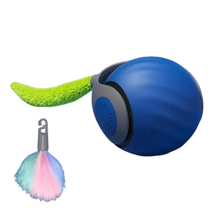 Automatic Moving Cat Toy Ball – USB Rechargeable Interactive Smart Ball with Speedy Tail