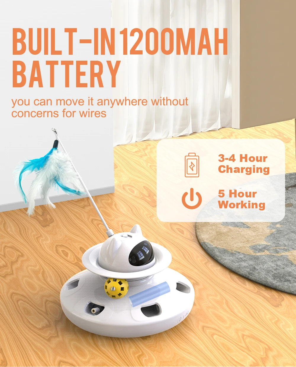 4-in-1 Smart Cat Toy Set – Automatic Feather, Laser, Ball & Wand Interactive Toy