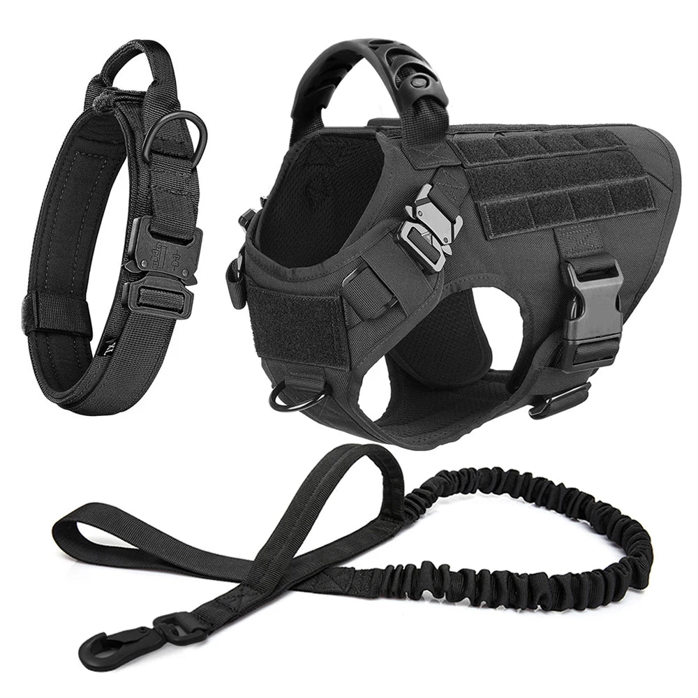 Tactical Dog Harness, Leash & Collar Set – For German Shepherd, Malinois & Large Breeds