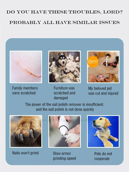 Dog Nail Clippers for Dog Nail Grinders Rechargeable USB Charging LED Light Pet Quiet Cat Paws Nail Grooming Supplies