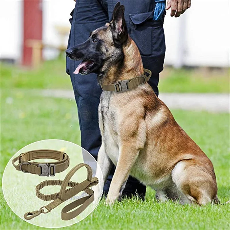 Durable Tactical Dog Collar & Leash Set – For Medium & Large Dogs